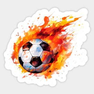 Flaming Soccer Ball Sticker